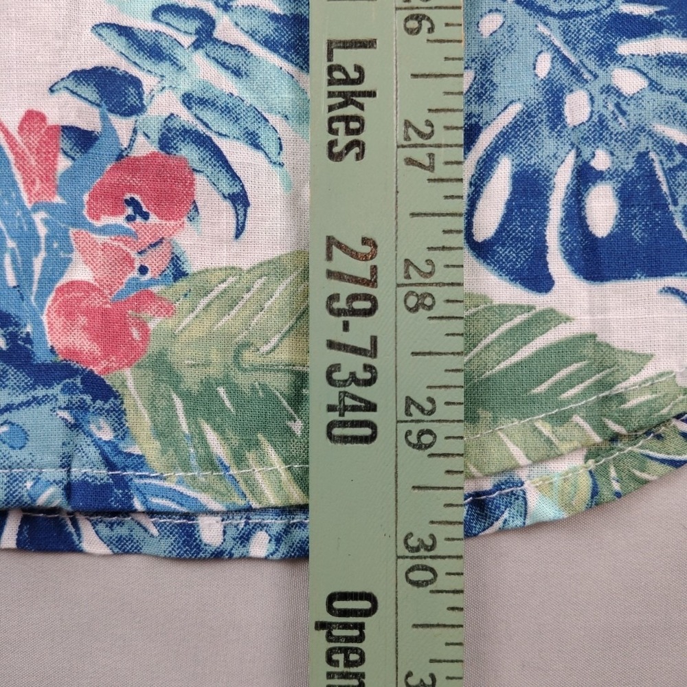 IZOD Saltwater Short Sleeve Button Down Shirt Mens S Blue Tropical Floral NWT - Picture 11 of 16